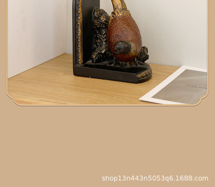 复古欧式鸟造型摆件书房办公室桌面装饰树脂工艺品创意家居摆设详情8