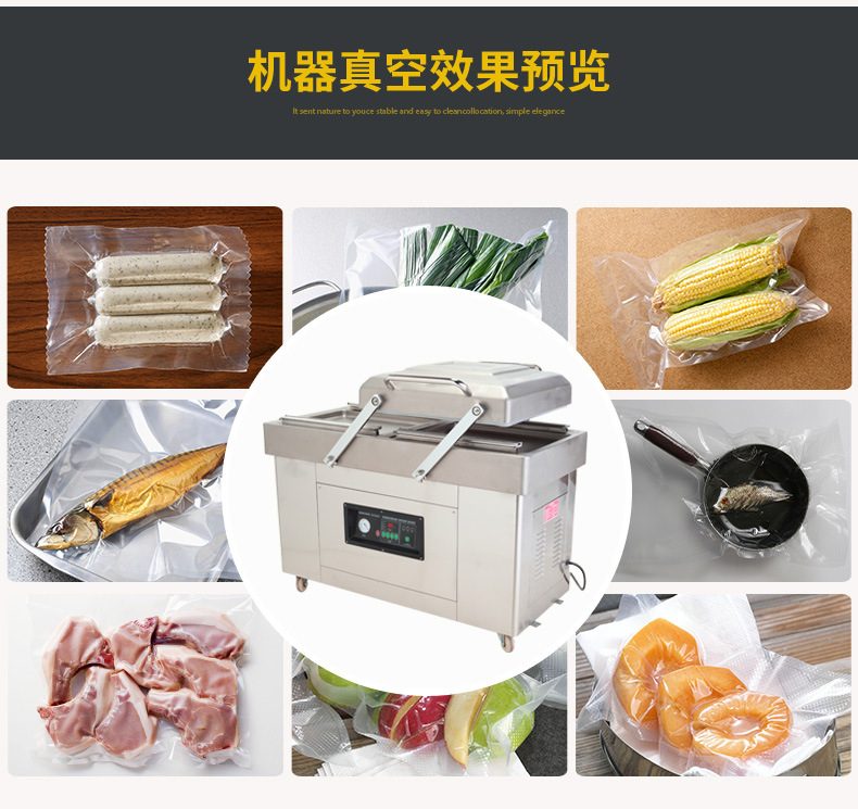 Zhongyong DZ500-2S automatic food vacuum packaging machine, dry and wet rice and tea sealing machine, double-chamber vacuum pump pic 9