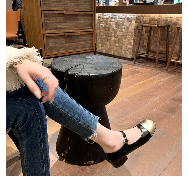 百搭时装真皮女鞋春秋小香风气质单鞋子法式玛丽珍鞋女高跟鞋粗跟详情31