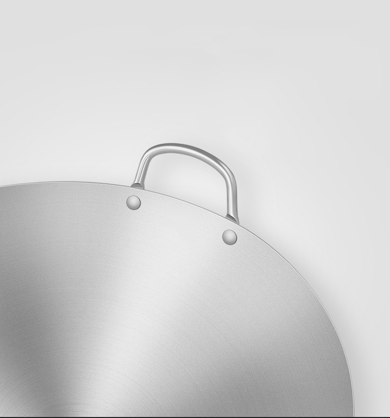 Thickened double-handled large wok, hotel and restaurant, commercial single-handled wok, household smokeless, non-stick, uncoated iron wok, special wok for stir-frying, cookware, kitchenware, hotel supplies, double-handled wok, stainless steel wok pic 8