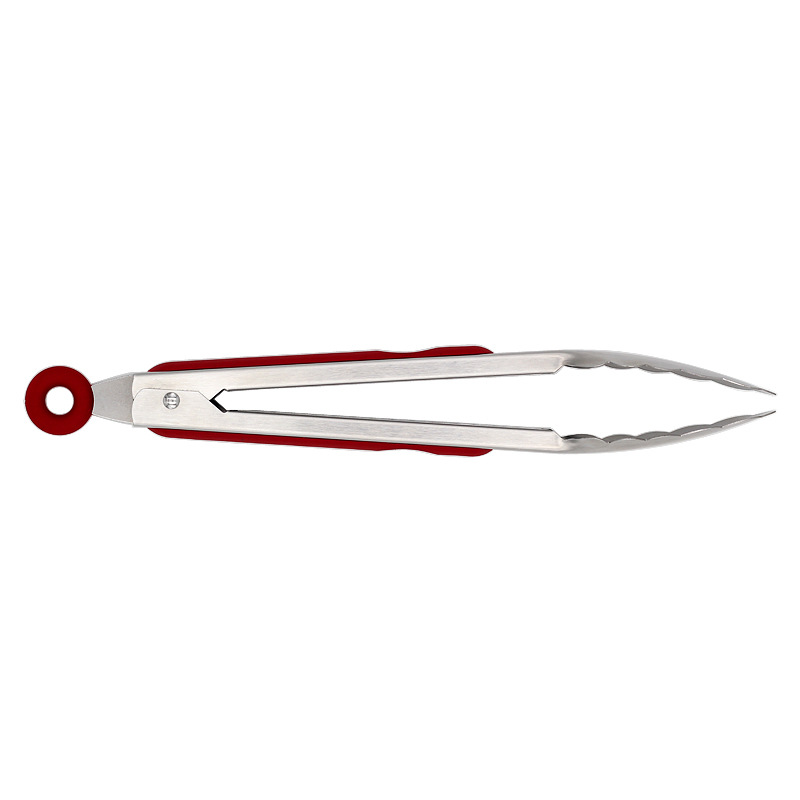 Thickened stainless steel food tongs, BBQ grill tongs, 9-inch baked food bread tongs, stainless steel steak tongs pic 7