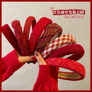 A simple and versatile satin headband for going out, a new high head headband for girls, a high-end and fashionable hair-pressing accessory pic 9