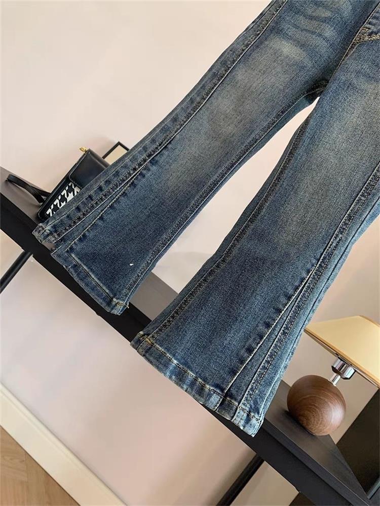 女童春装牛仔裤2024新款女大童春秋款复古时尚洋气学生百搭喇叭裤详情4