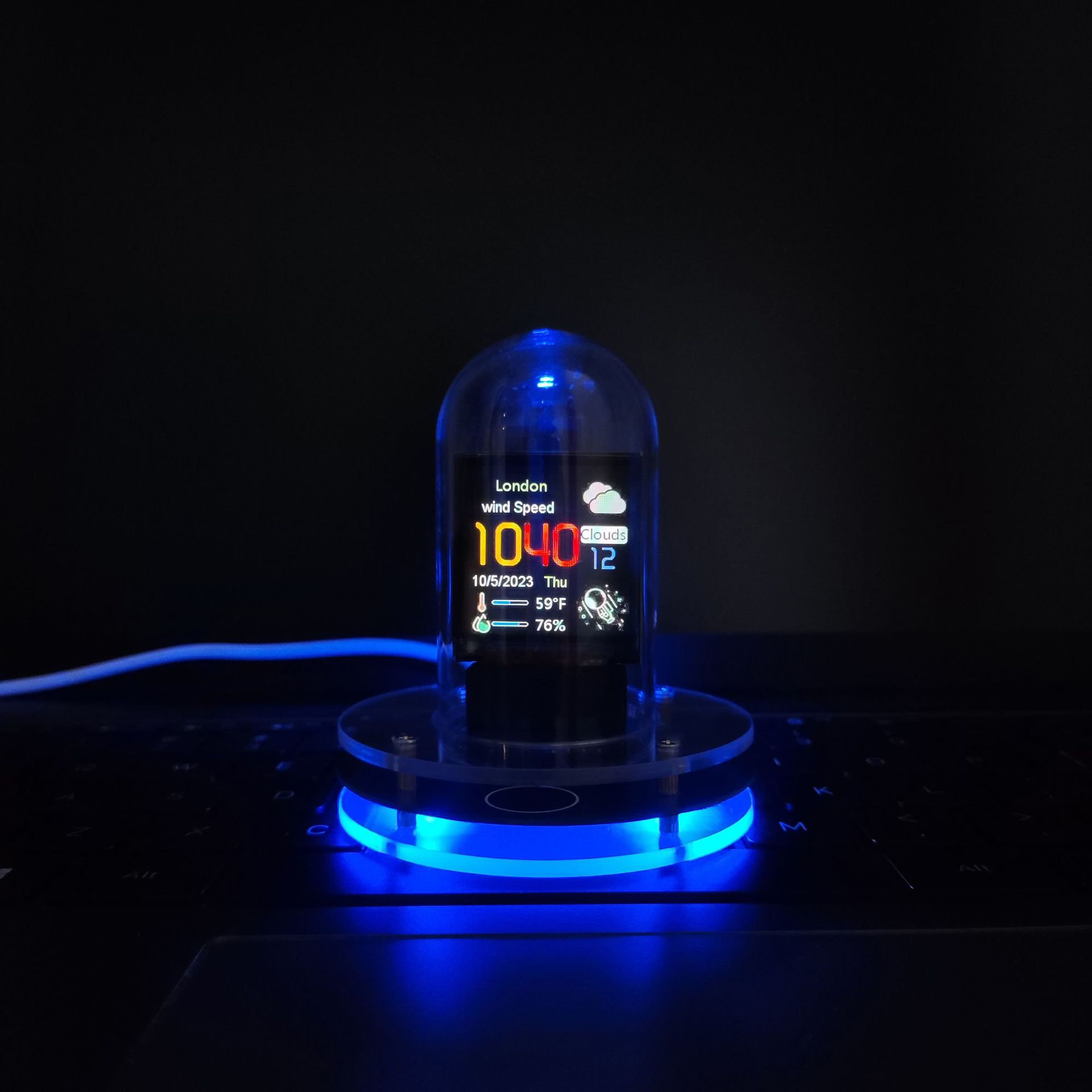 2024 New RGB glow tube clock Weather Smart WIFI Bitcoin desktop ornament pic 3