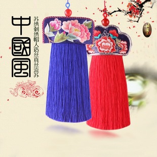 New color-offset double-ended cotton thread tassel handcrafted clothing, cheongsam with lapel button and Chinese-style classical tassel pendant pic 18