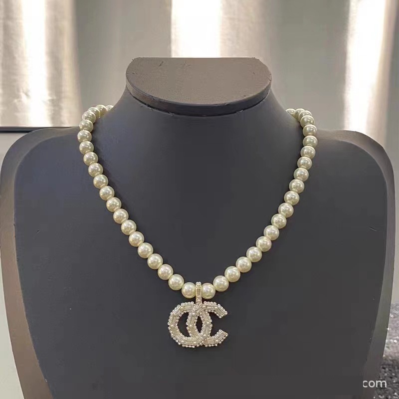 小香项链女新款香奶奶高版本跨锁骨链境复古双C珍珠毛衣链厂家直详情14