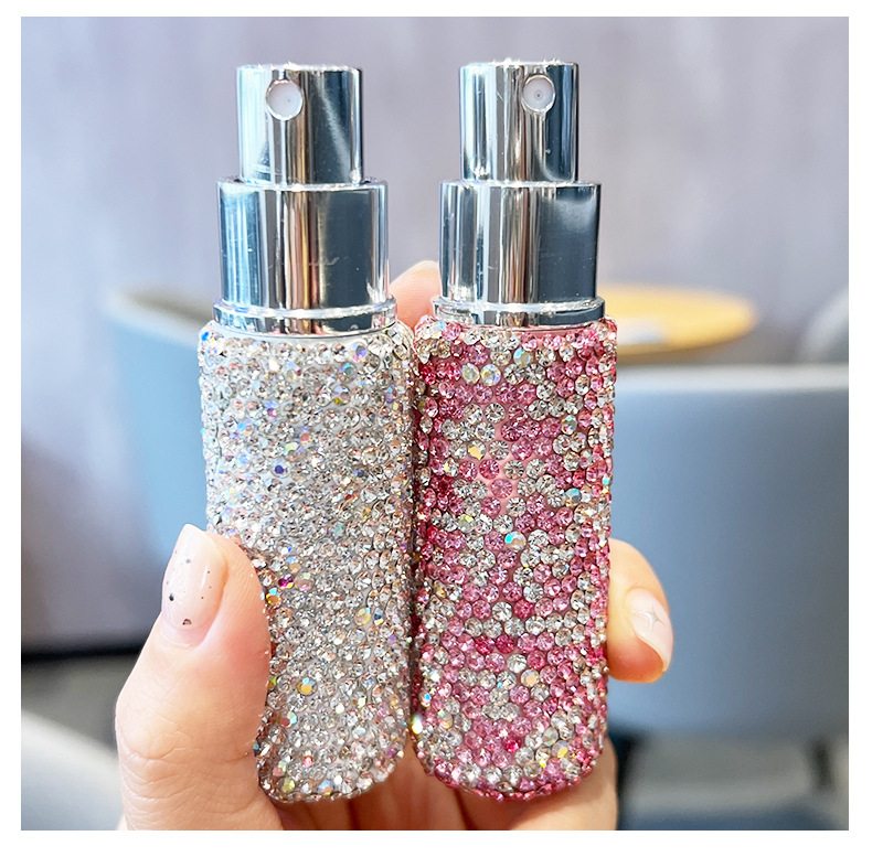 Wholesale of 10ml vacuum-pressed sample bottles for diamond-encrusted perfume, mini spray bottles for makeup and travel pic 17