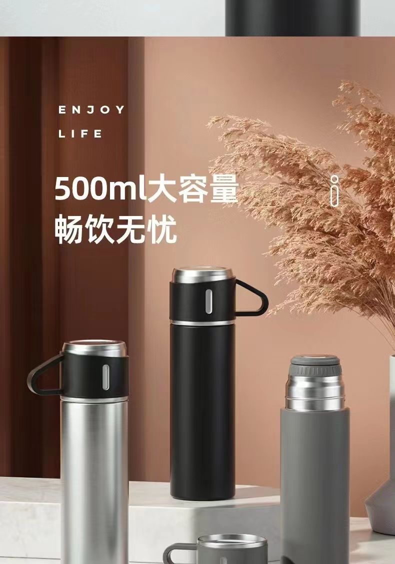大容量一杯三盖304不锈钢保温杯儿童高档礼品盒装水杯批发印logo详情17
