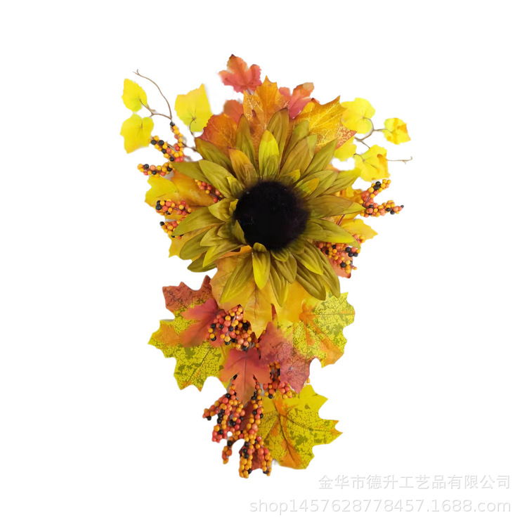 Cross-border e-commerce manufacturers supply Thanksgiving Day, Harvest Festival, Halloween, autumn maple leaves, sunflower wall hangers and ornaments pic 1