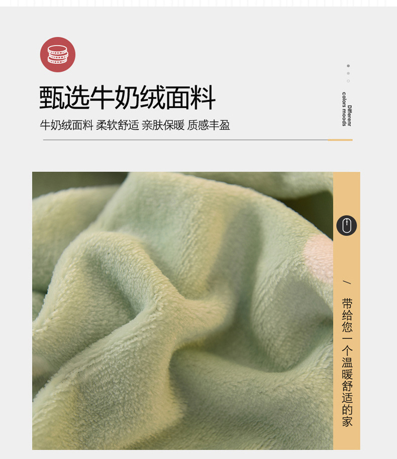 Winter milk velvet bed skirt four-piece set, thickened fleece double bed sheet and duvet cover, coral velvet bedding pic 4