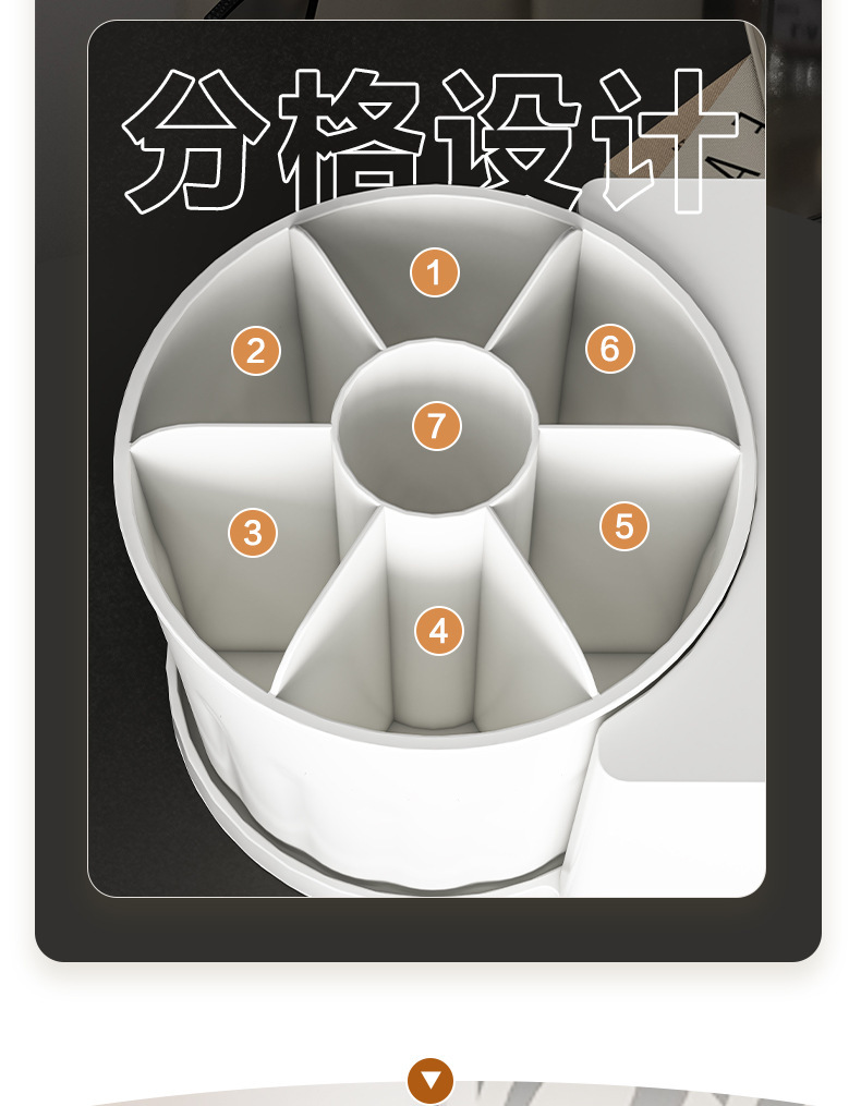 桌面抽屉式化妆刷收纳筒化妆品收纳盒置物架台面梳妆台口红眼影笔详情9