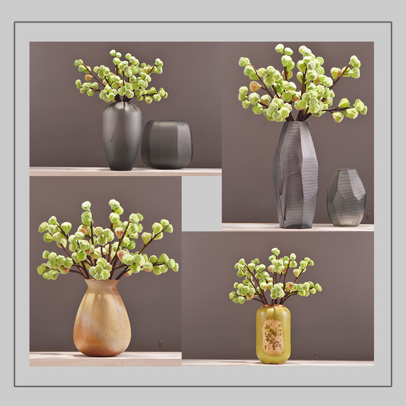 Wholesale of original factory flocking artificial figs, ins popular flower arrangements, artificial berries, entrance hall and hotel decoration pic 14