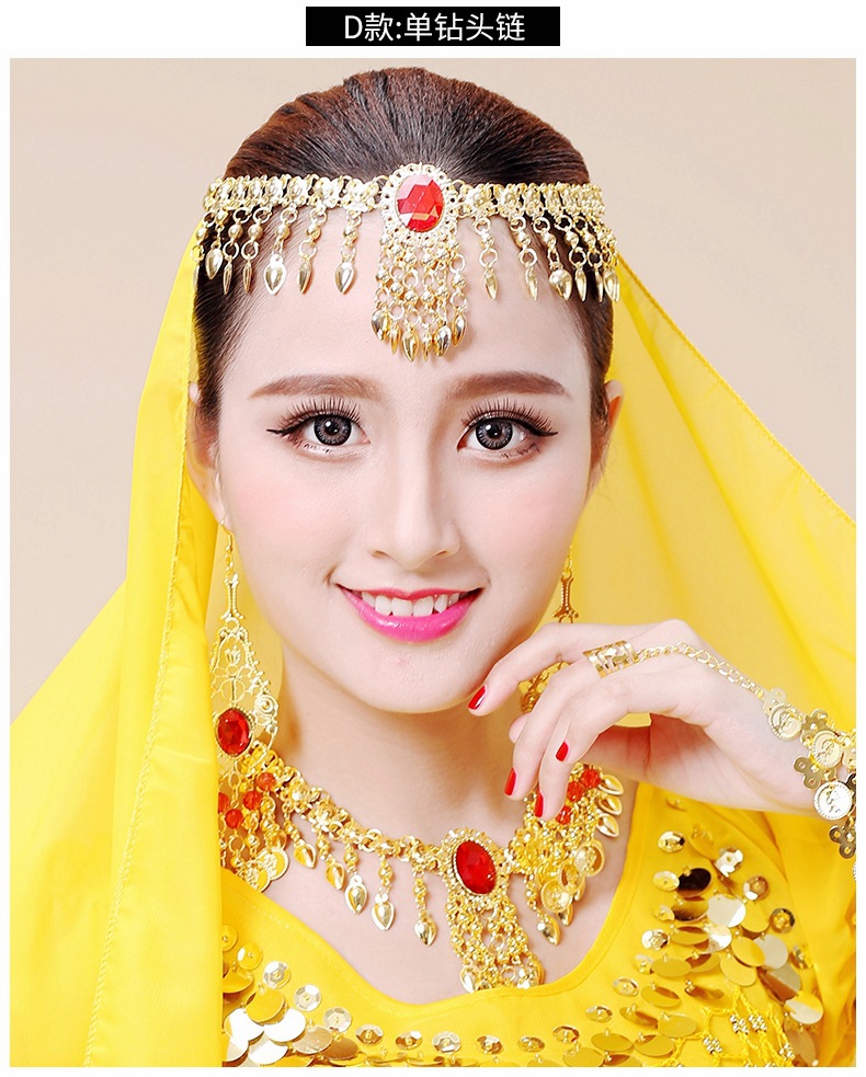 肚皮舞蹈宝石头链发卡发夹印度舞蹈表演出配饰品头箍首饰头饰发箍详情10