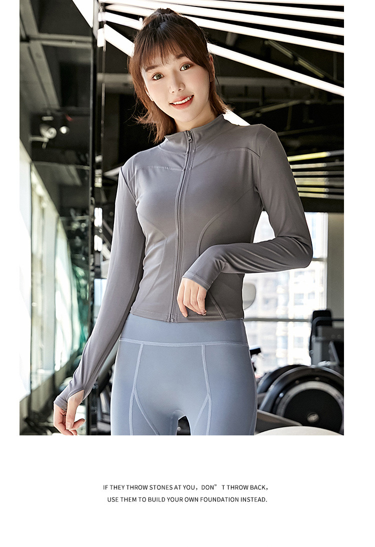 2023 new cardigan, long-sleeved, sun-protective, tight-fitting, slimming, running and fitness top, yoga jacket for sporty women pic 26