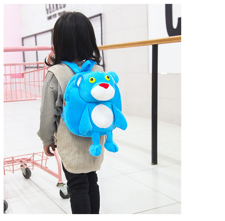Pink Leopard plush toy figure backpack, cartoon cute doll, hand-held kindergarten schoolbag for boys and girls pic 14