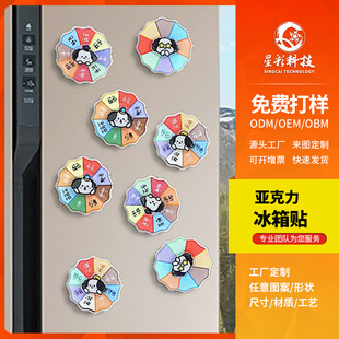 卡通亚克力流沙麻将钥匙扣挂件明星动漫周边创意异形流沙杯垫批发详情3