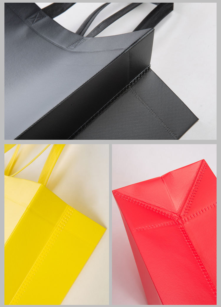 Wholesale of large-sized laminated non-woven fabric bags with logo printing for clothing stores, thickened three-dimensional bags and handbags pic 21