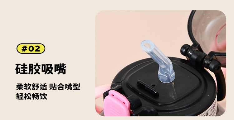 新款网红吨吨桶大肚塑料杯儿童女生多巴胺太空杯卡通水壶吸管水杯详情6