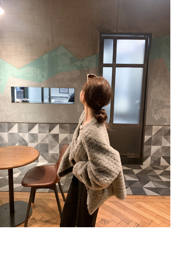 冬季新年羊羔毛皮草短款女网红羊剪绒布加迪全羊毛年轻短外套详情40