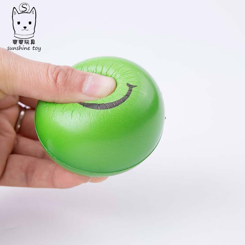 厂家6.3cm鬼怪pu笑脸球发泄海绵发泡压力跨境儿童玩具球特价批发详情24