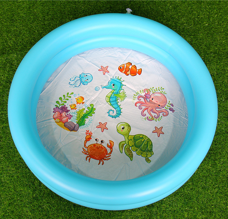 虹雨2环圆形水池充气儿童游泳池 家用沙池户外戏水池 家庭洗澡池详情3
