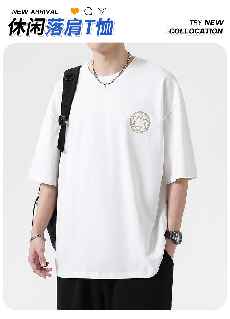 短袖T恤男夏季新款潮流港风宽松t恤加肥加大码百搭半袖体恤衫9XL详情1