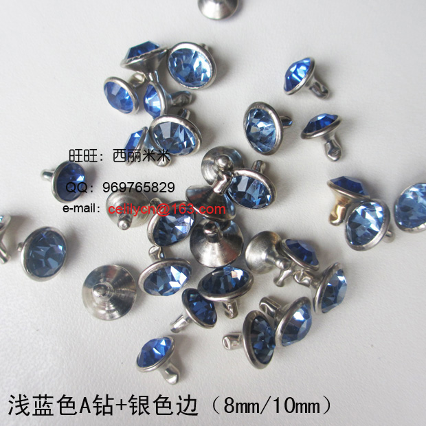 现货管钻撞钉DIY钻钉宠物脖套玻璃A钻皮带铆钉镶钻钮扣彩色详情27