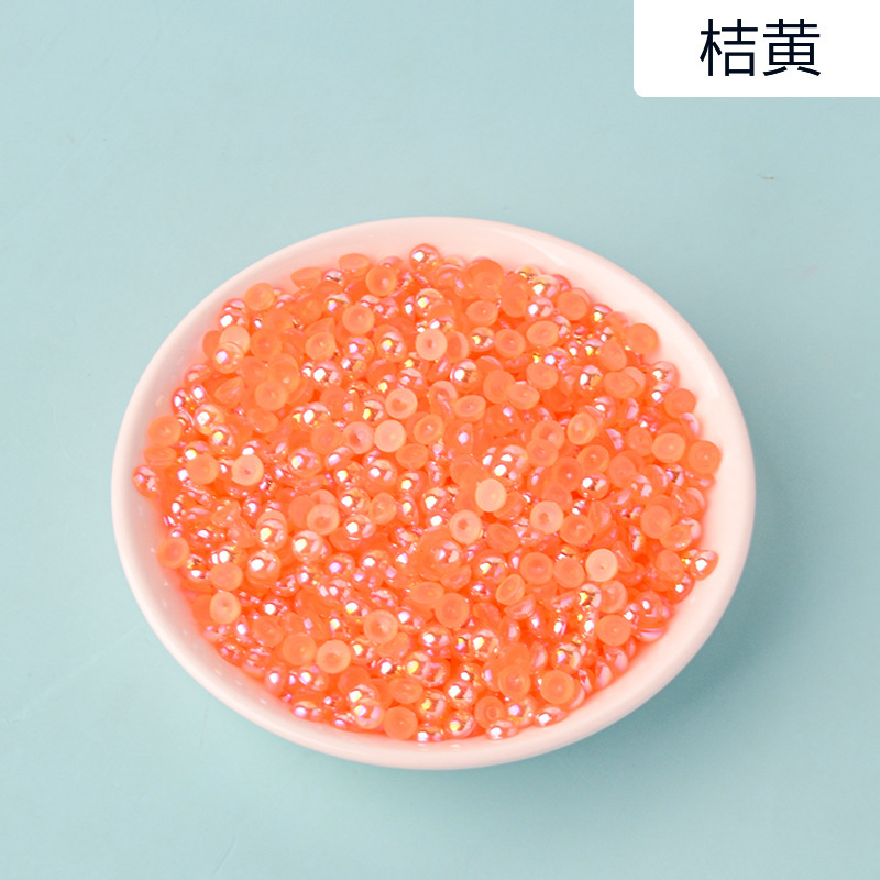 AB semi-circular pearl acrylic transparent AB color semi-circular imitation pearl diy nail art AB accessory flat-bottomed pearl pic 8