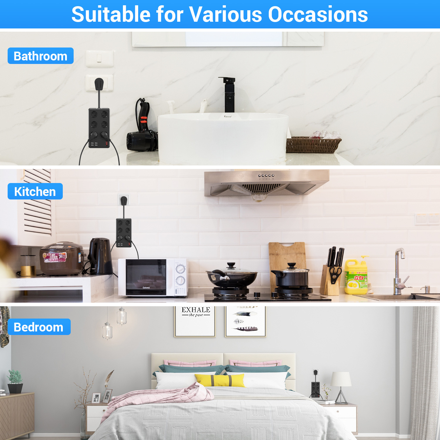 New Kuajing European Standard USB power strip multi-functional wall socket Wall plug pic 9