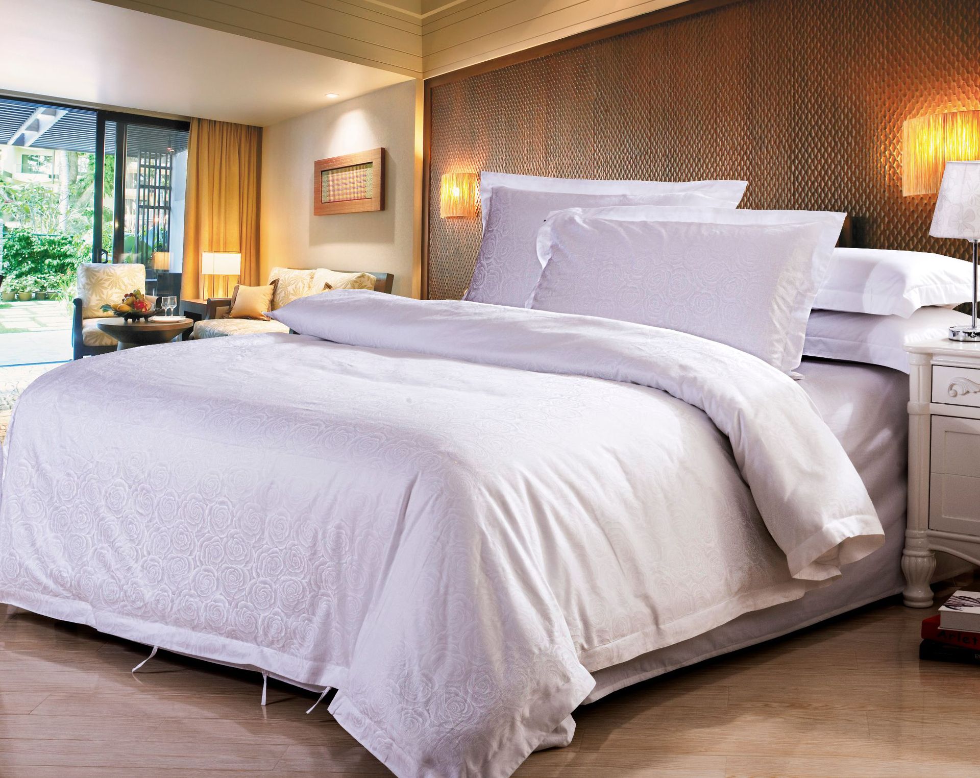 Shefan Hotel Supplies Wholesale: Five-star hotel four-piece set, Pure cotton brocade Jacquard four-piece set, hotel supplies pic 23