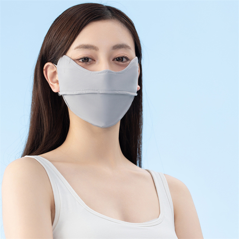 夏季冰丝防晒口罩女防紫外线护眼角立体防尘透气薄款户外面罩批发详情7