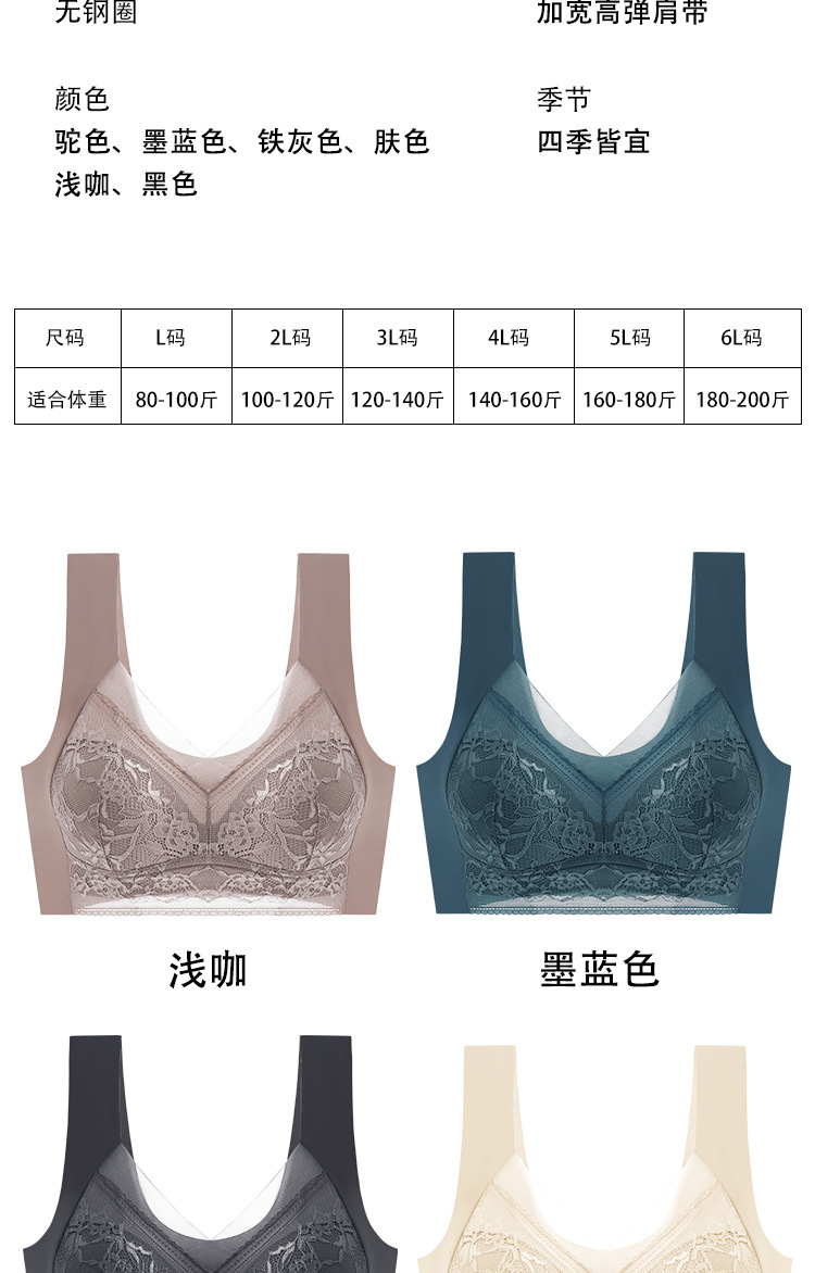 Direct sales from the manufacturer of the 2022 new large-sized latex beauty back bra without underwire, gathering fat mm200 pounds bra pic 17