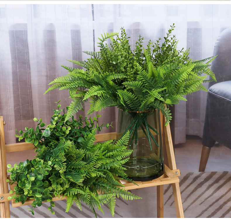 Eucalyptus artificial green plant bunches, outdoor greening artificial plant projects, fence grass, hotel soft decoration artificial flowers pic 35