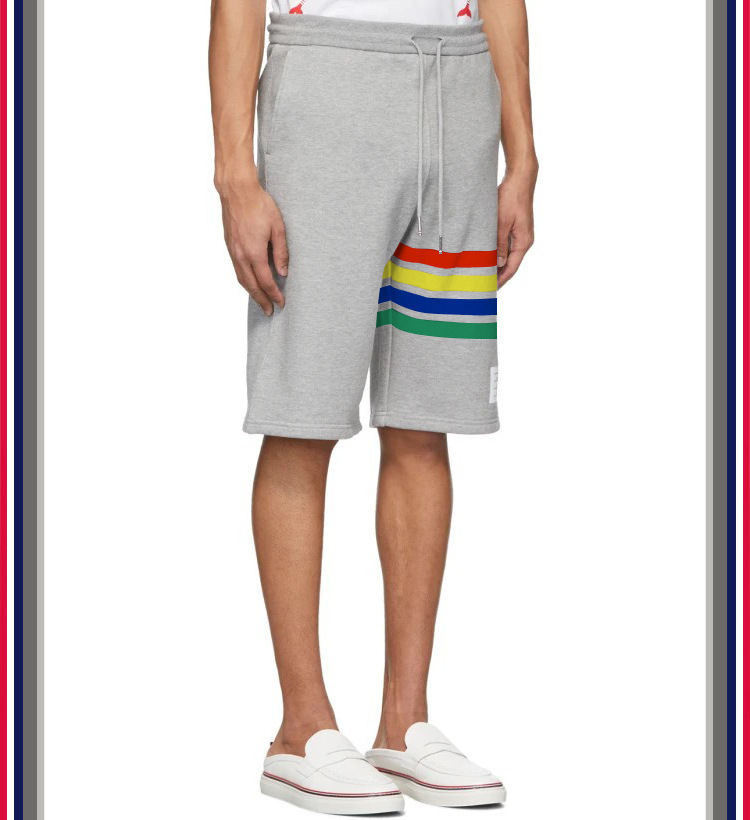 TB teñido teñido cuatro barras rayas moda hombre verano moda pantalones de algodón moda marca pantalones medios pantalones deportivos pantalones casuales hombres pic 58