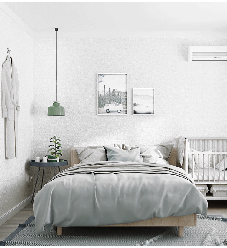 简约北欧3d立体仿硅藻泥纯色素色颗粒壁纸服装店铺卧室纯白色墙纸详情5