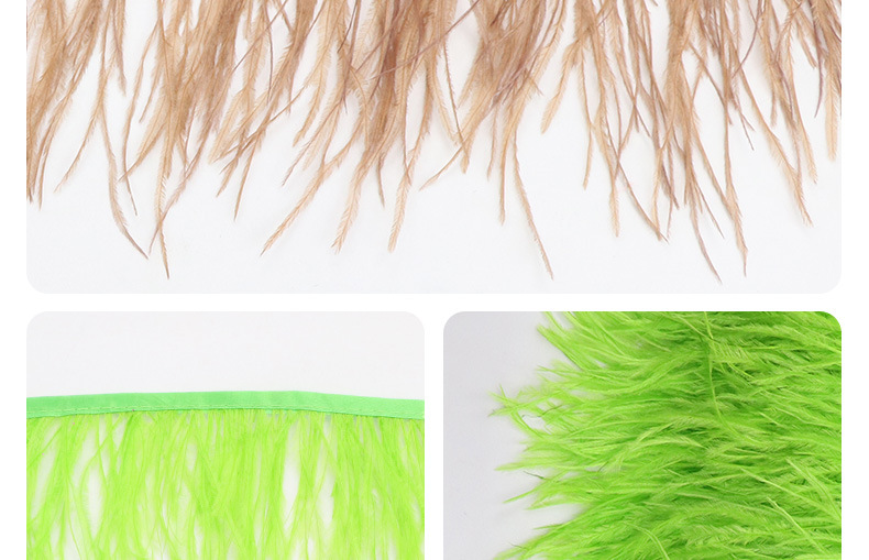 彩色鸵鸟毛布边10-15CM舞台礼服舞蹈服裙边服装辅料羽毛花边详情20