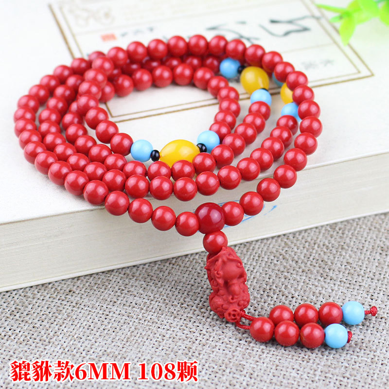 Wholesale cinnabar bracelets, 108 Buddhist prayer beads, multi-layer bracelets, crystal sweater chains, accessories, gifts for men and women, couples pic 10