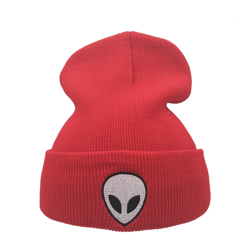 Amazon European-style alien embroidery street knitted hat, autumn and winter outdoor ghost head warm woolen hat pic 16