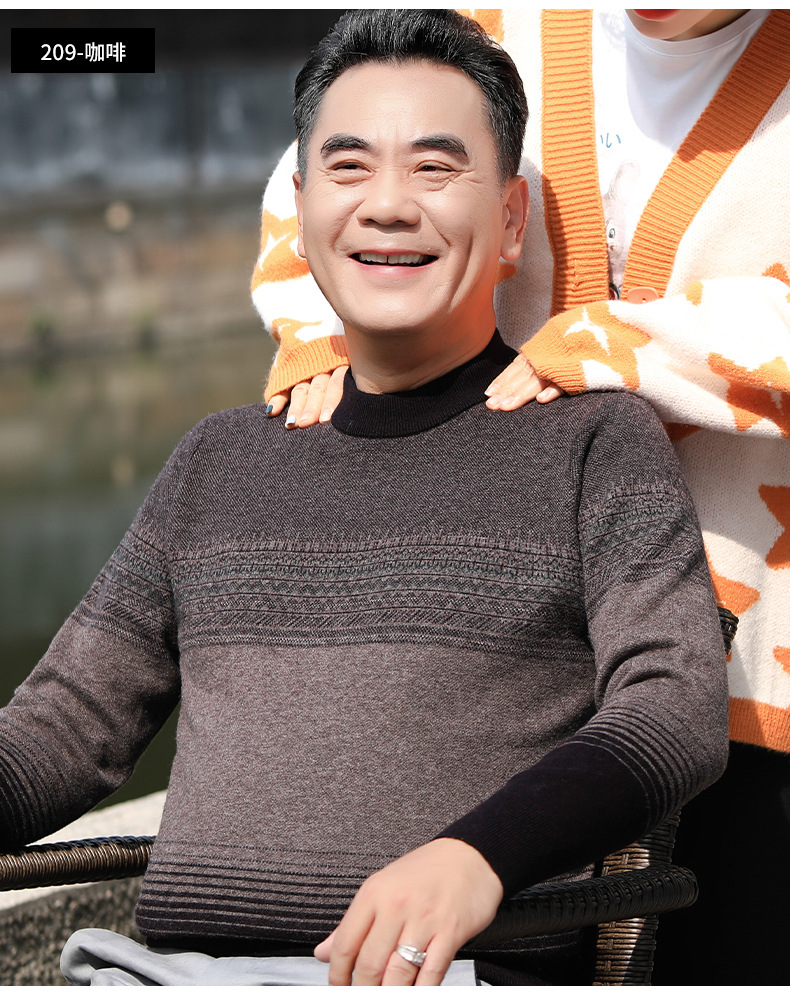 2022中老年男装毛衣加大码爸爸装男式加厚套头羊毛衫地摊赶集货源详情24
