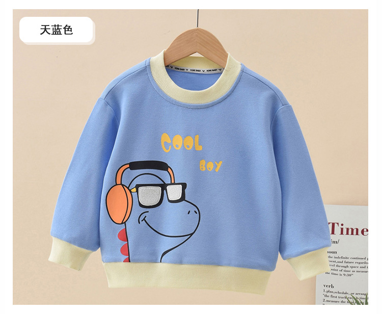 2024秋冬季新款儿童纯棉卫衣撞色宽松长袖休闲卡通套头外套卫衣详情13