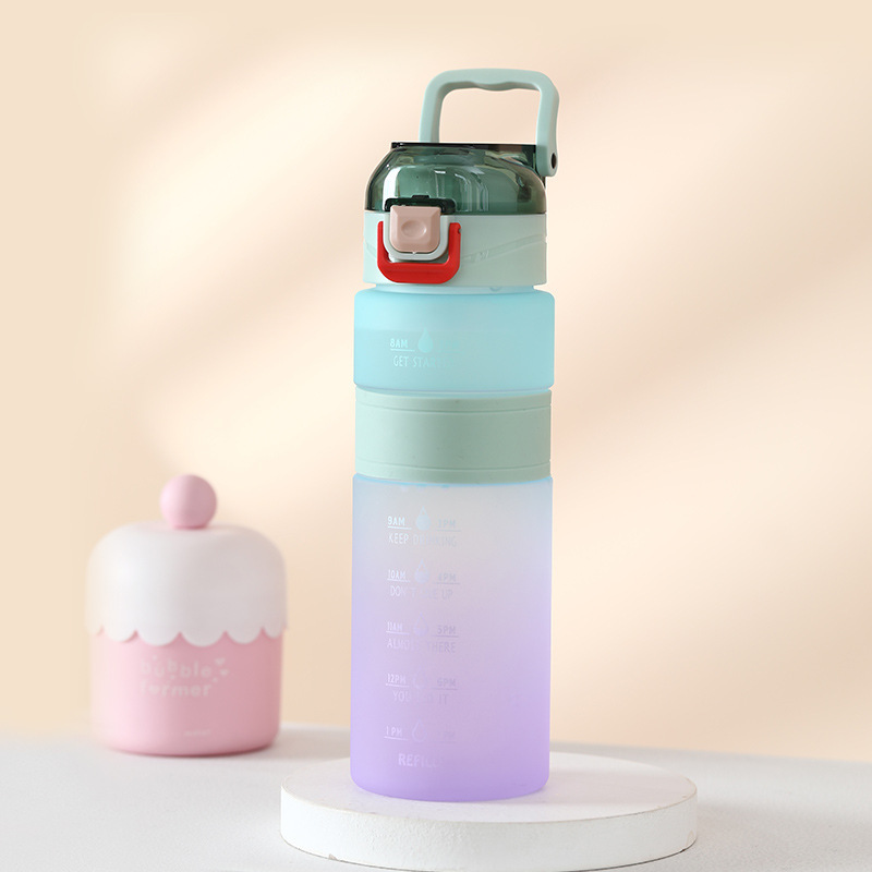 Gradient color ins feng shui cup, convenient water bottle, sports water cup pic 5