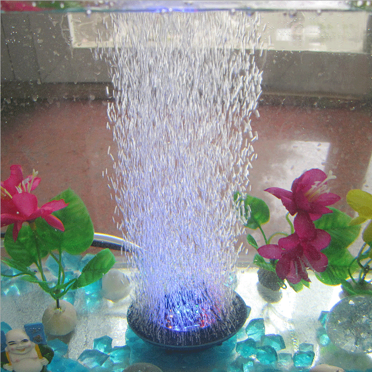 Aquarium LED seven-color gas stone oxygen-increasing light, aquarium gas stone with light, fish tank stone, landscape stone pic 22