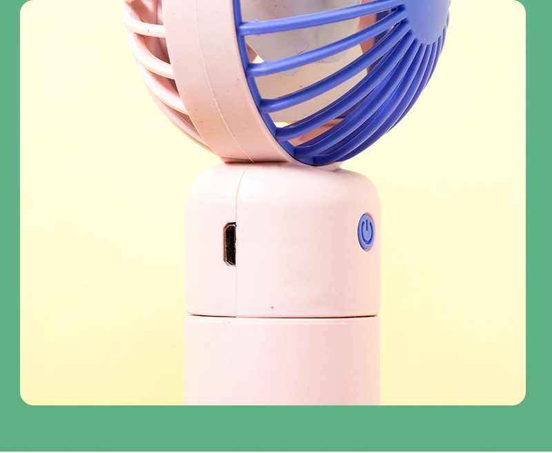 Wholesale hand-held fan mini usb charging gift, silent desktop, cute portable, color-blocking hand-held small fan pic 16