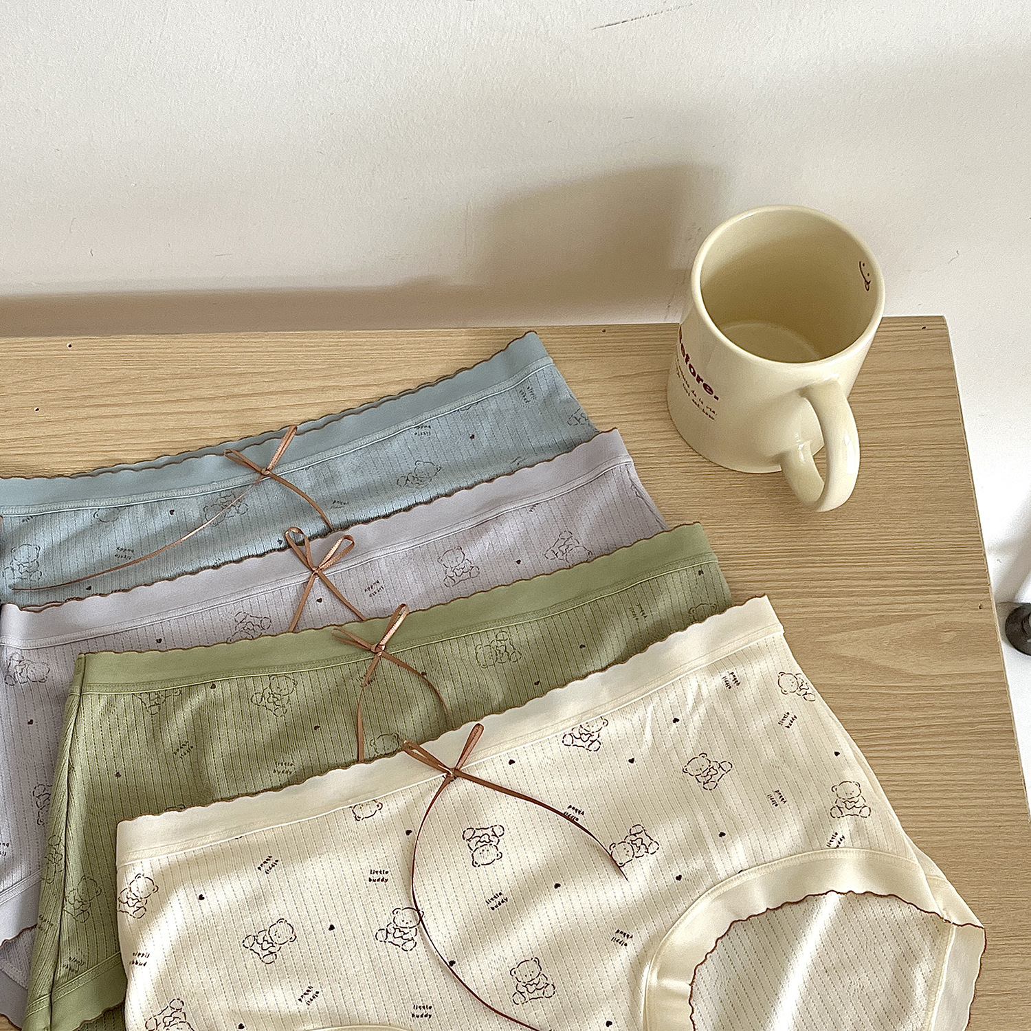 日系无感抑菌裆内裤少女学生蝴蝶结可爱中腰提臀舒适女士三角裤头详情24