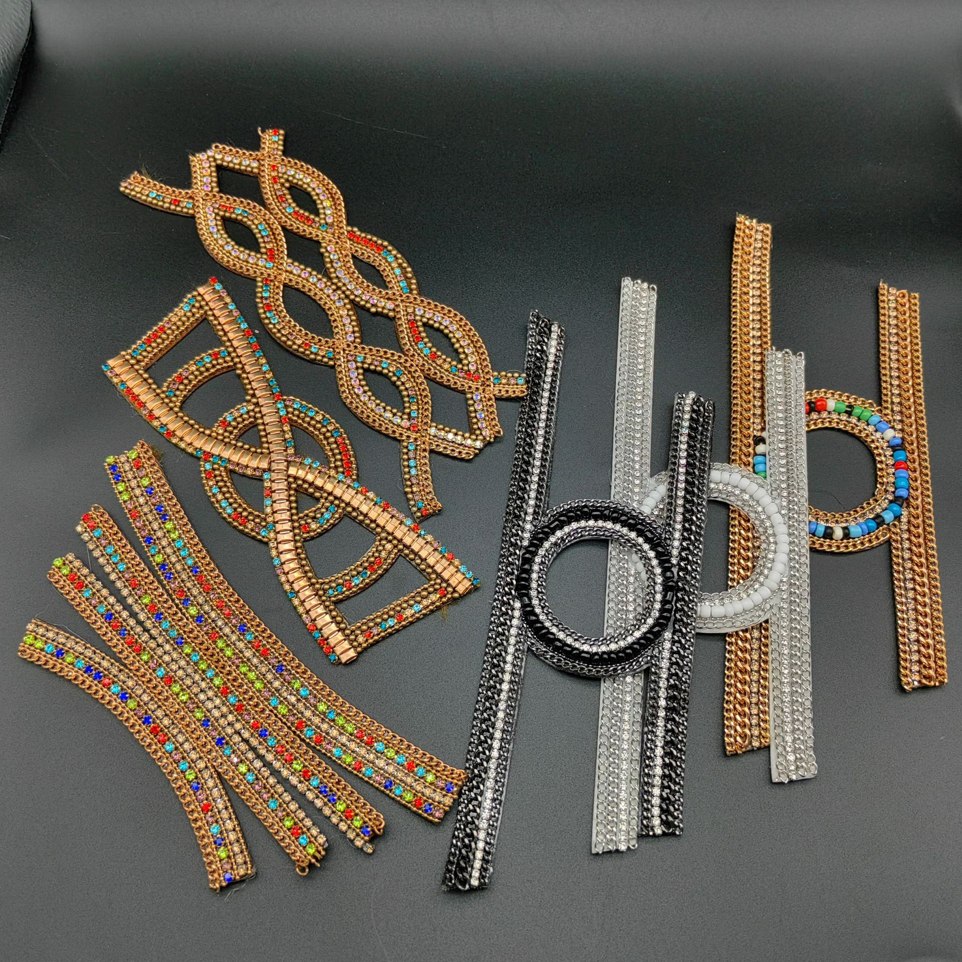 国潮批发复古手缝串珠鞋花民族风辅料配件手工小米珠布贴鞋帽包包配饰详情6