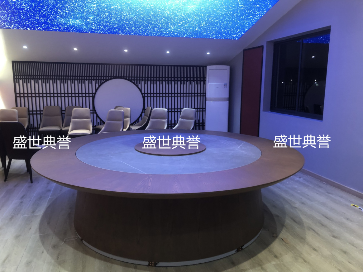 Solid wood electric dining tables and chairs for star-rated hotels in Qingdao, seafood restaurant private rooms, flat-level electric tables with lifting mechanisms pic 14