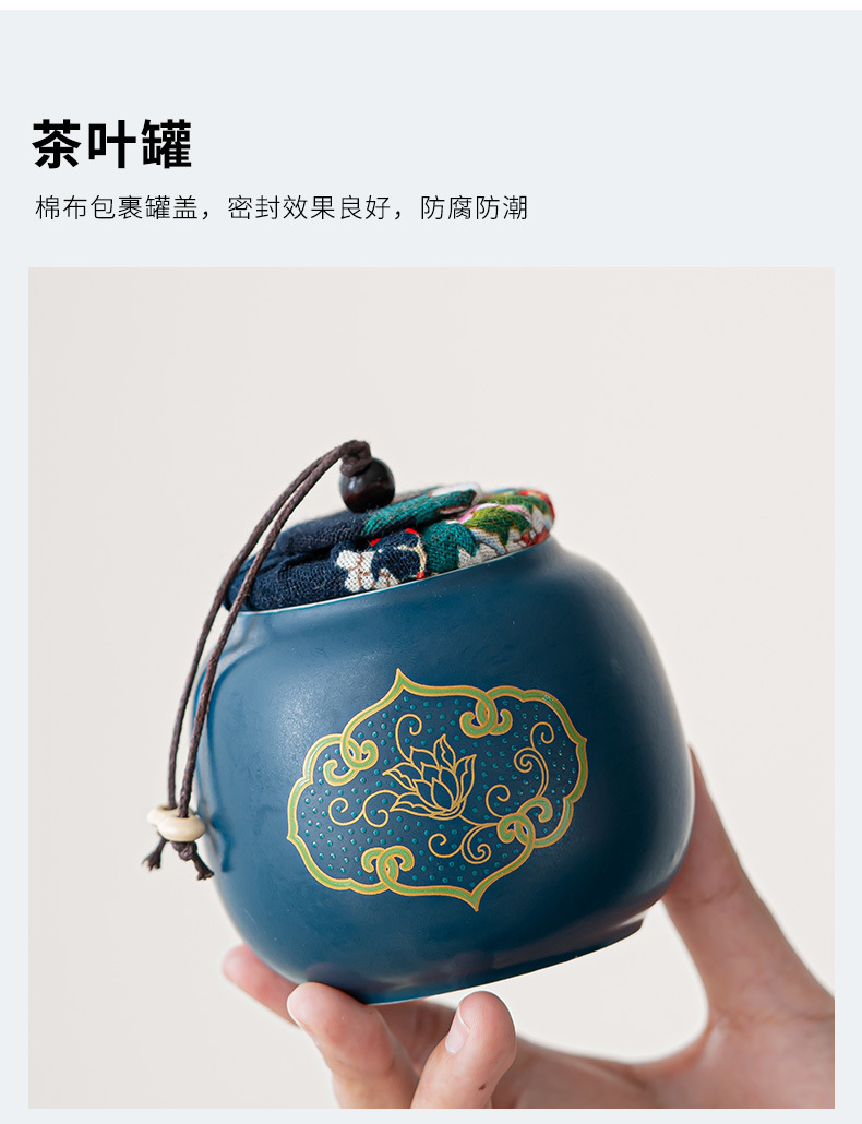 Travel tea set, ceramic express portable, one pot, three cups, business cultural and creative gift, festival souvenir, printed logo pic 14