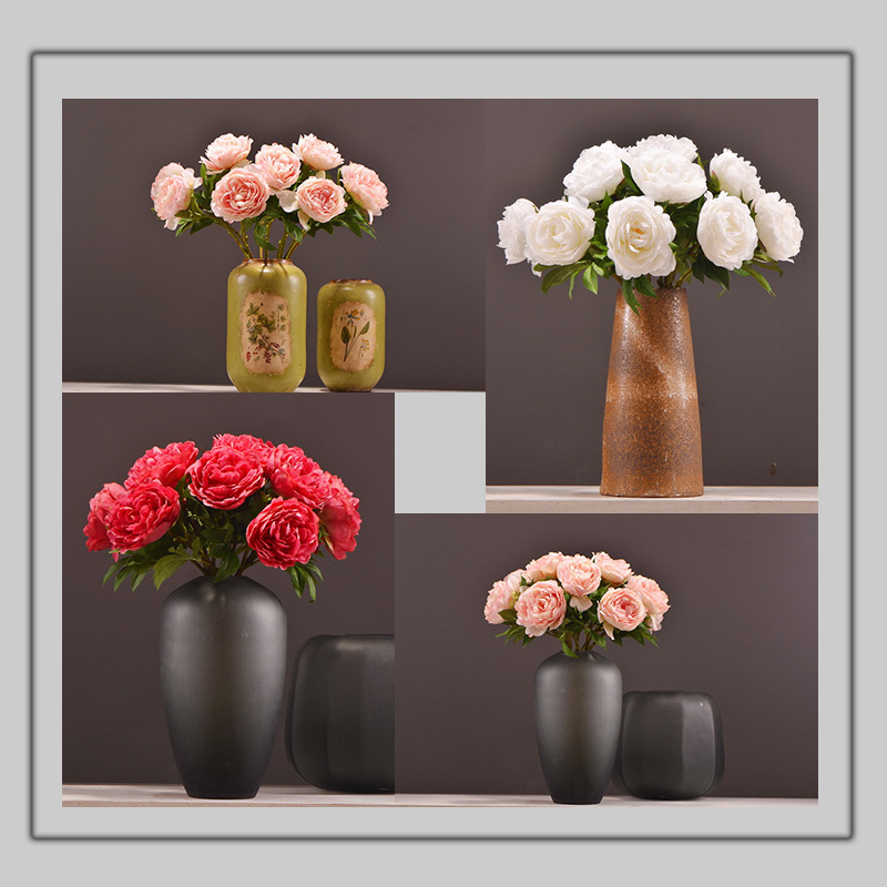 Wholesale of artificial large-branch peonies for home, hotel, restaurant soft decoration, artificial flowers and artificial paeonies from the manufacturer pic 40