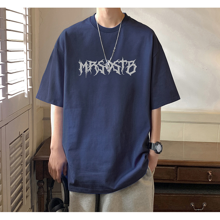 Camiseta de manga corta americana de algodón pesado hombre 2024 nuevo verano hombre retro country trend oversize pic 28