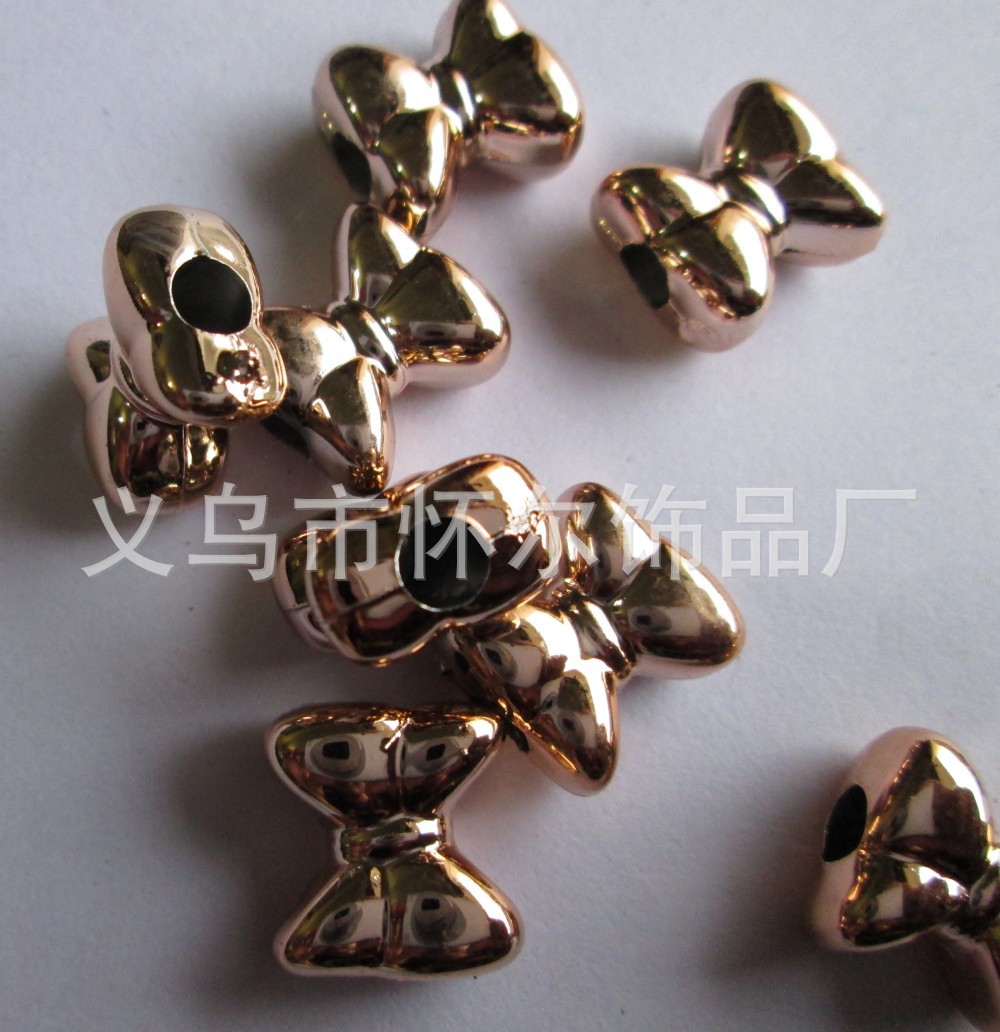CCB电镀大孔珠 吊孔 塑料珠子合金配件 异形花 五角星 桃心珠子详情15